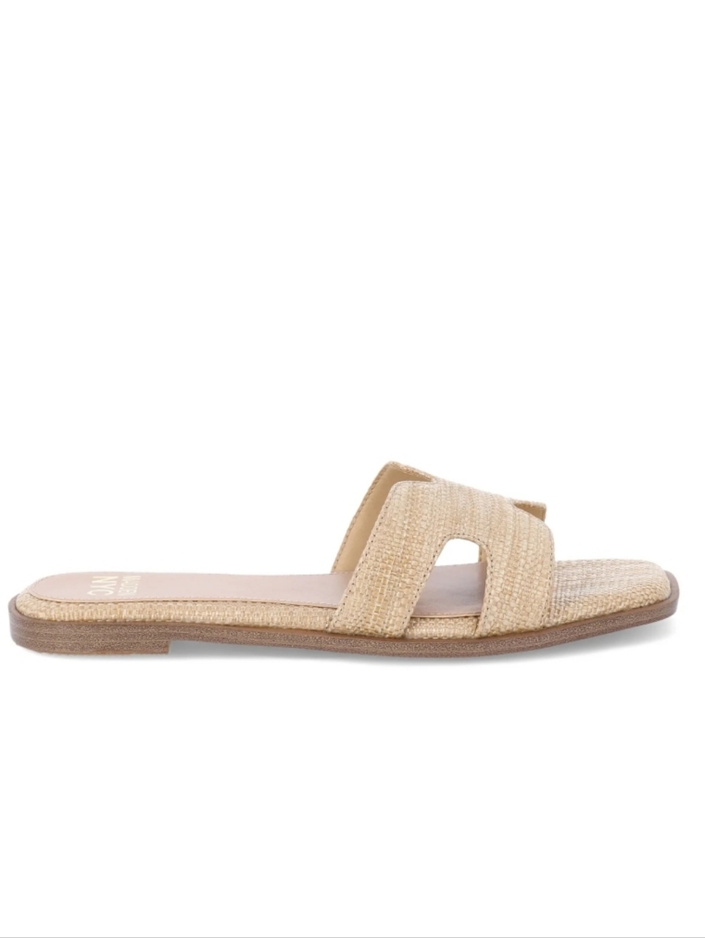 Madden NYC H-Band Style Sandal Slides In 'Raffia', Sz 10, NWOT - Picture 2 of 13